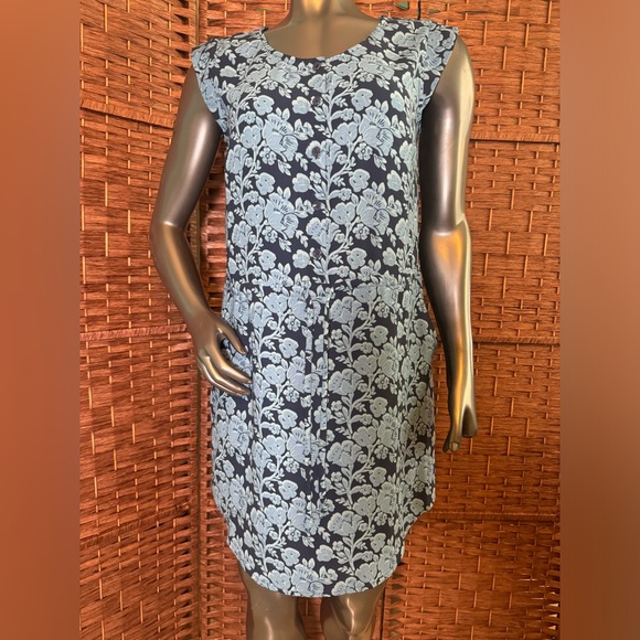 Cabi Small Blue Floral Dress Drawstring Waist Pockets Spring Summer Vacation - Picture 2 of 12